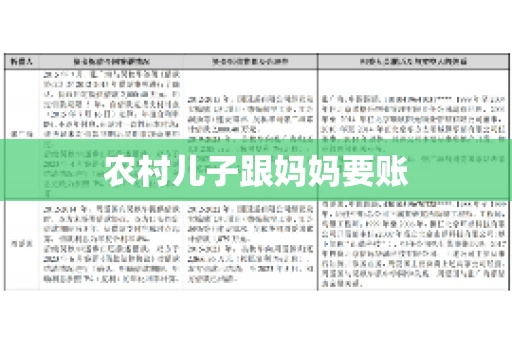 农村儿子跟妈妈要账