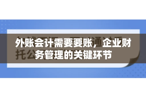 外账会计需要要账,企业财务管理的关键环节 外账会计需要要账,企业财务管理的关键环节