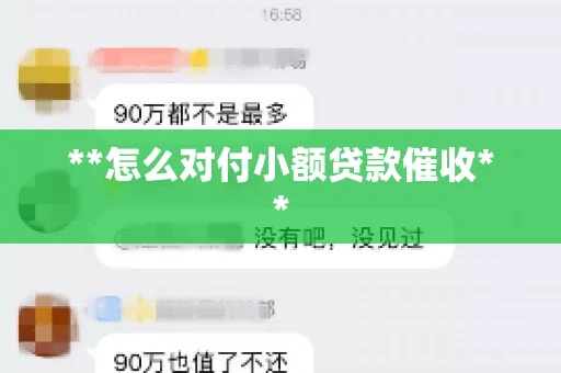 **怎么对付小额贷款催收**