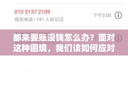 都来要账没钱怎么办？面对这种困境，我们该如何应对呢？首先，我们要明确一点，债务问题并非无解，关键在于我们如何去面对和解决。下面，我就从几个方面来和大家聊聊这个问题。